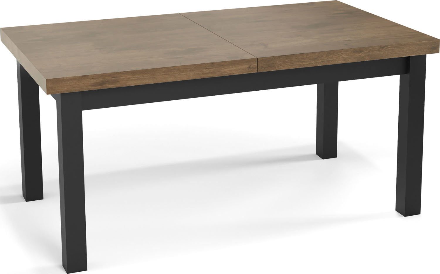 WFL GROUP Esstisch Gemini ausziehbar rechteckig modern mit schwarzen Holzbeinen (MADE IN EU, 5 Gr. – 120/140/160/170/200 cm ausziehbar auf 160/180/210/250/300 cm), platzsparender Tisch in Holzoptik für Küche, Esszimmer oder Wohnzimmer