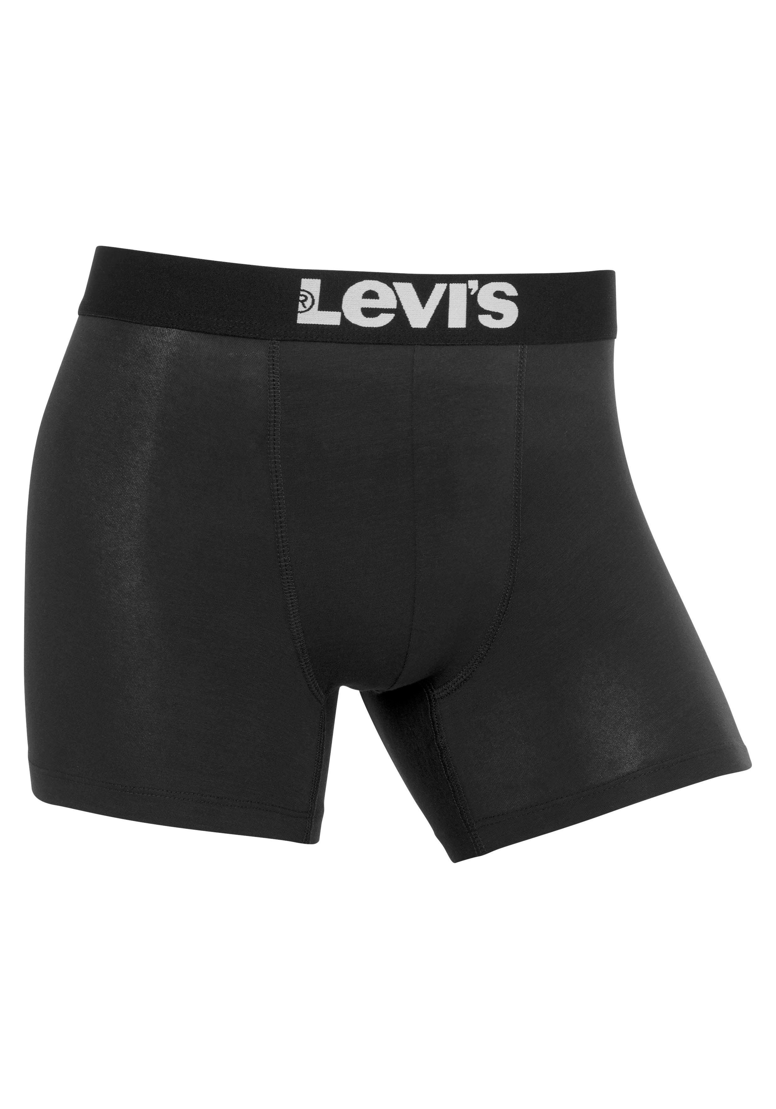 Levi's® Boxershorts Men Boxer Pack grau/schwarz Baumwollstretch 4-St) (Packung, Logo 4er Solid Superweicher