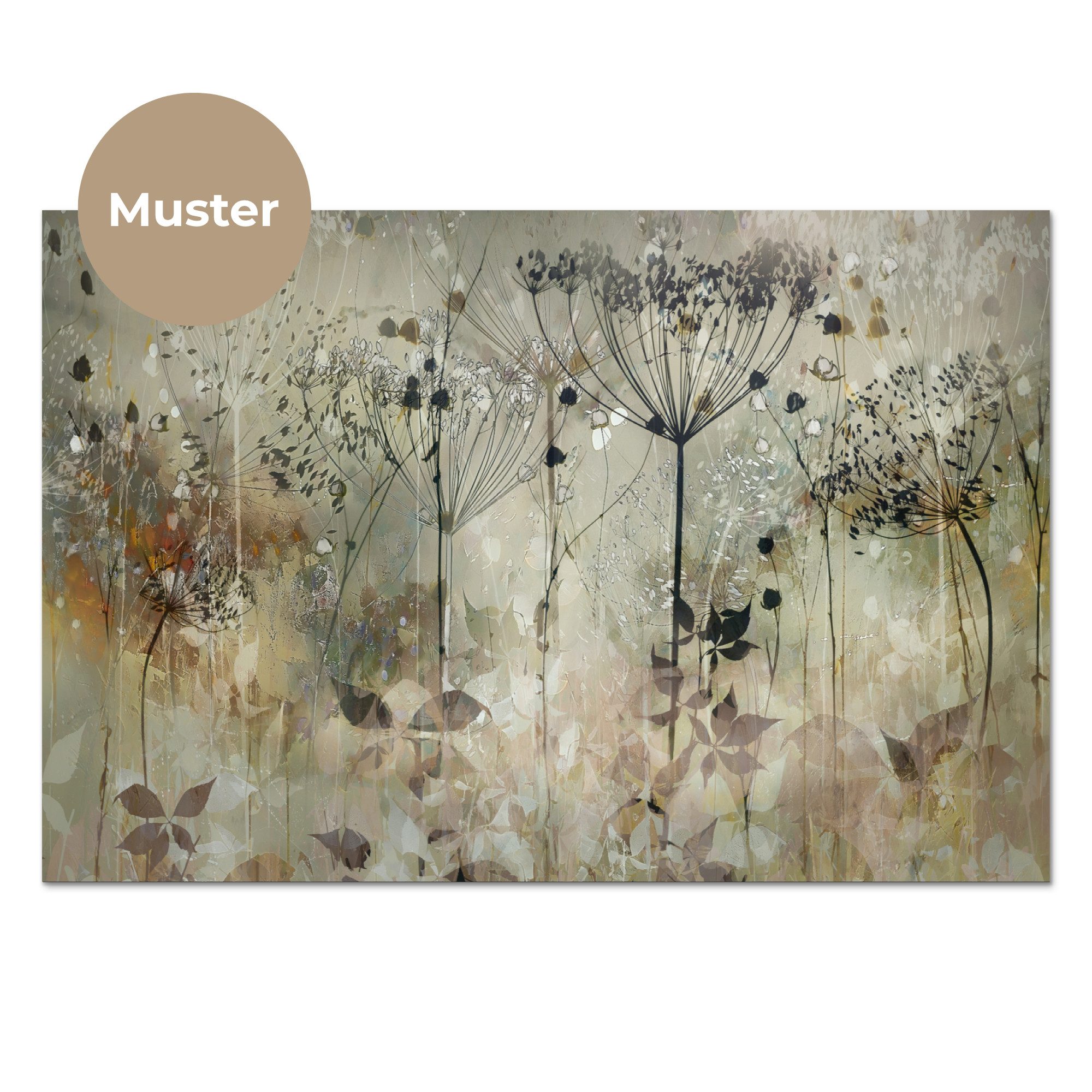 KitchenYeah Küchenrückwand Muster selbstklebend (keine Folie) Blumen - Grau - Natur - Kunst, (1-tlg), Spritzschutz, Küche, Rückwand, Küchenwand, Küchenfront, 30x20 cm