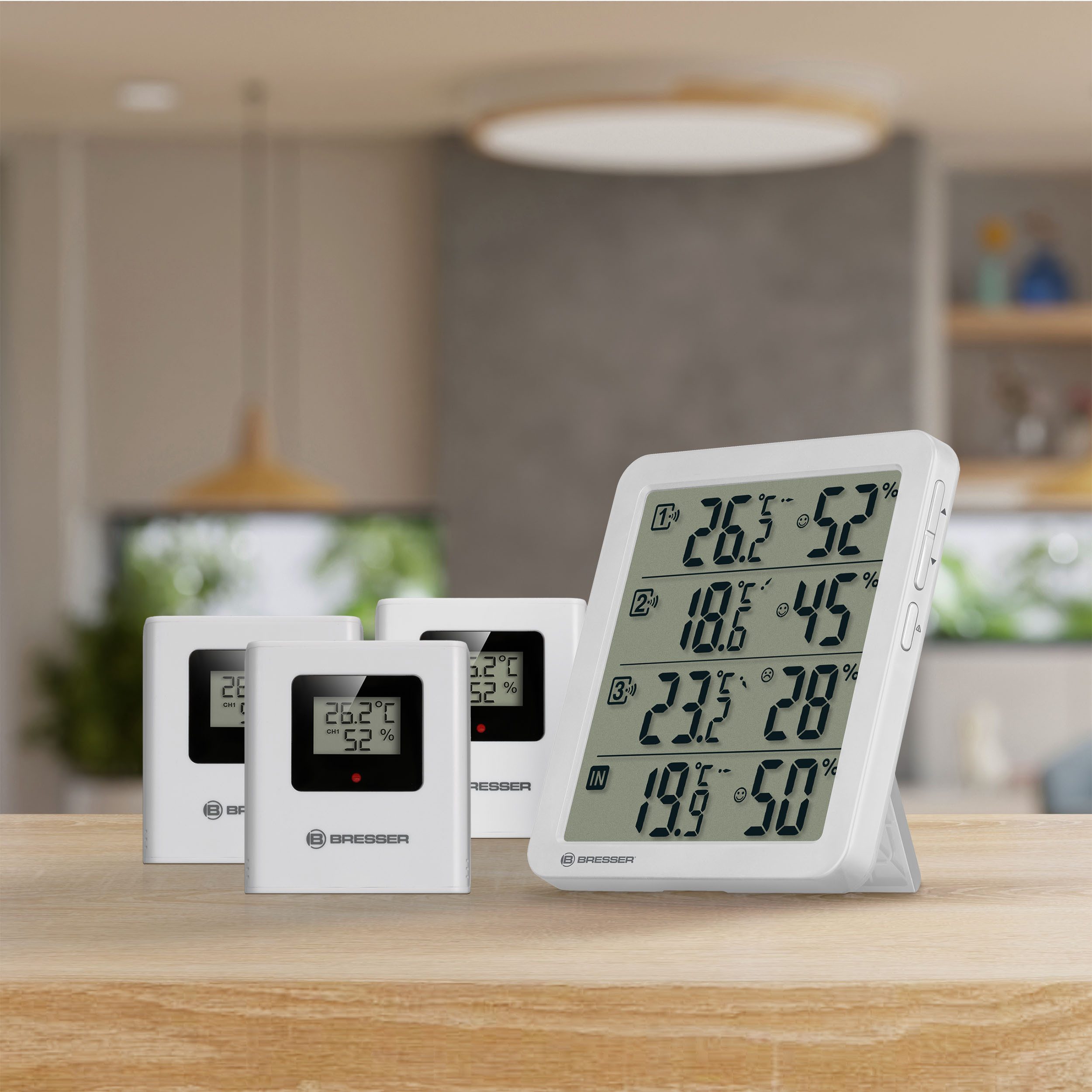 BRESSER Hygrometer BRESSER Quadro NV Thermo-Hygrometer weiß