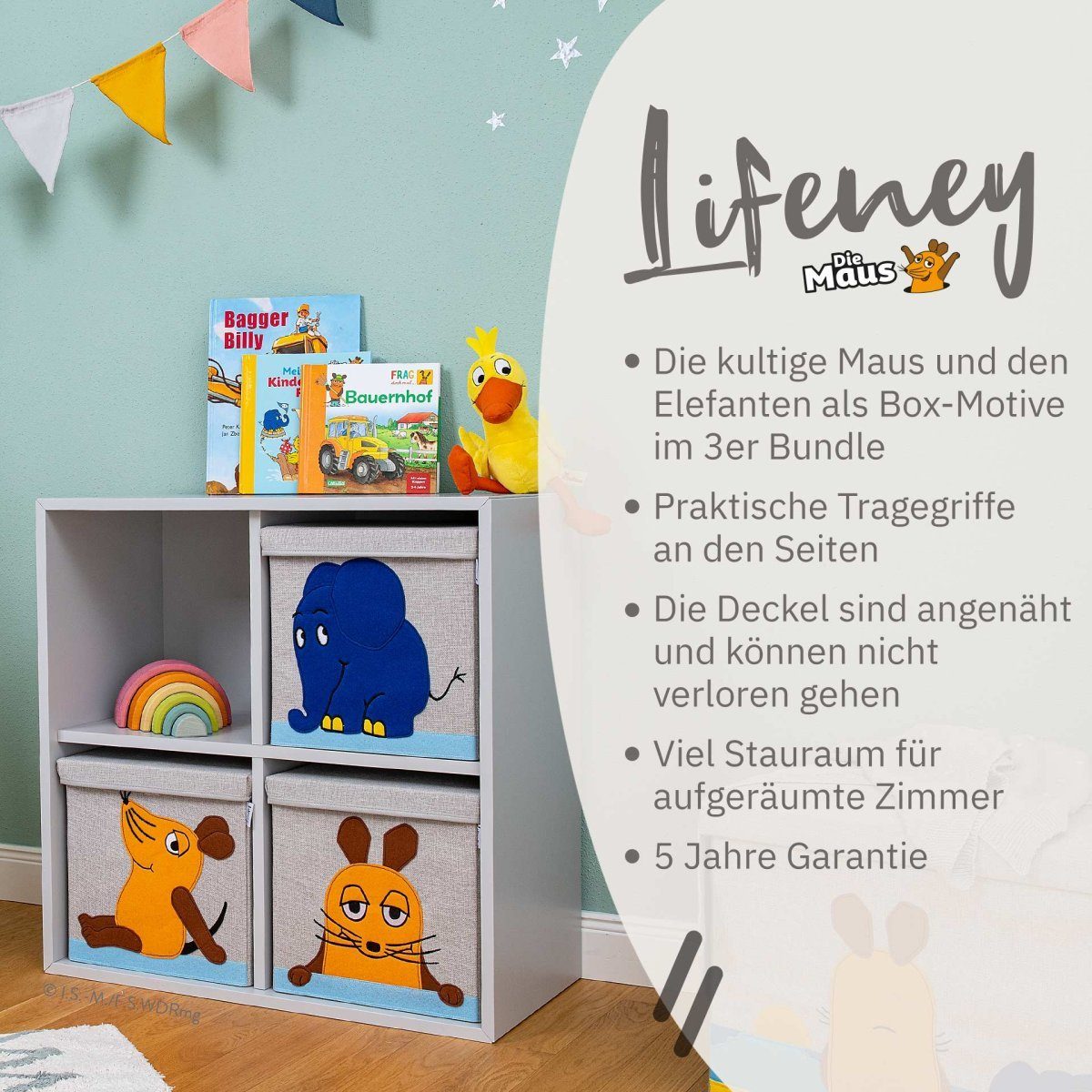 Lifeney Faltbox Aufbewahrungsboxen-Set, Kinderzimmer Organizer, mit günstig online kaufen