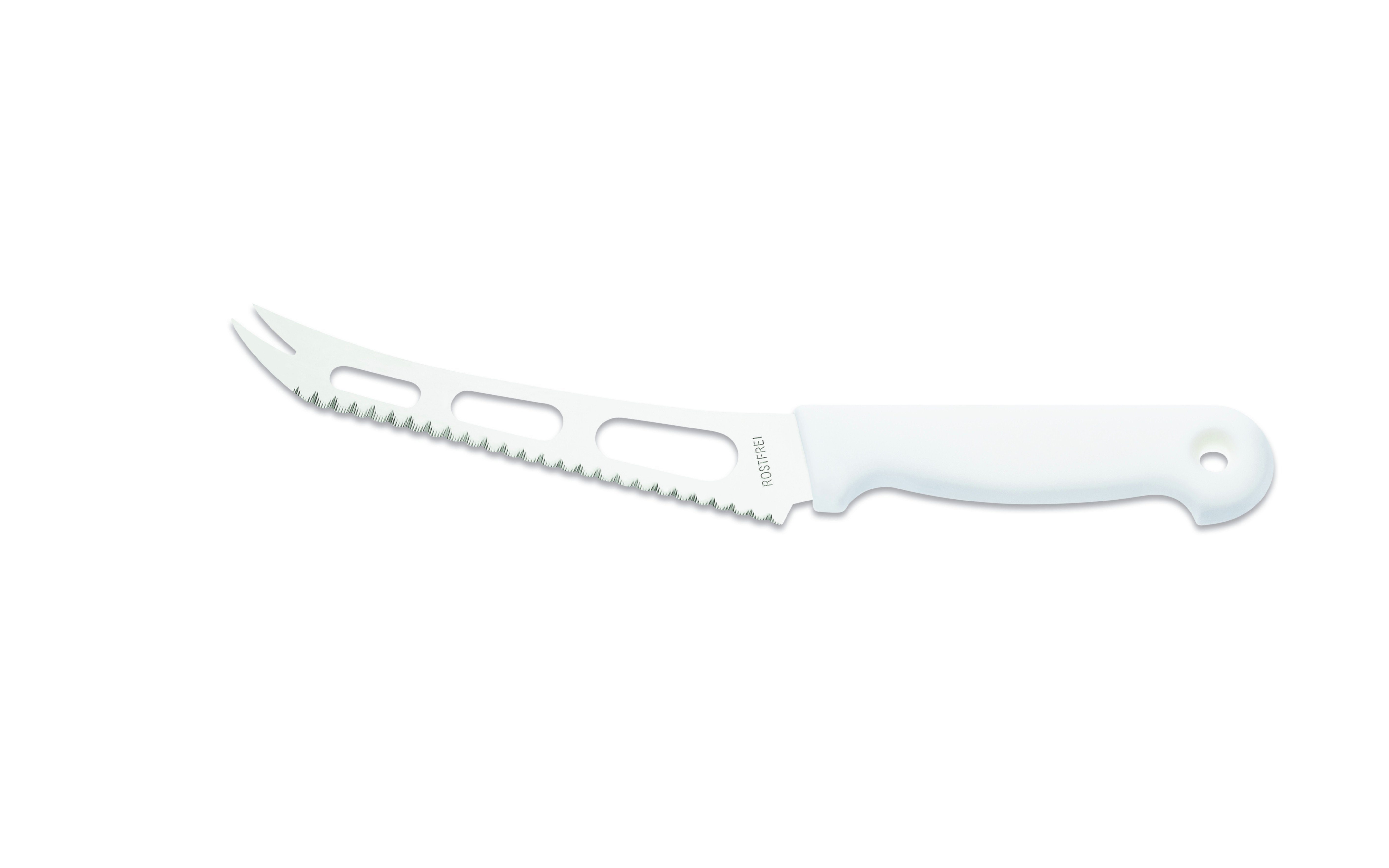 Giesser Messer Käsemesser Weichkäsemesser 9655 sp 15, reibungsarme Aussparungen an der Klinge für alle Käsearten weiß