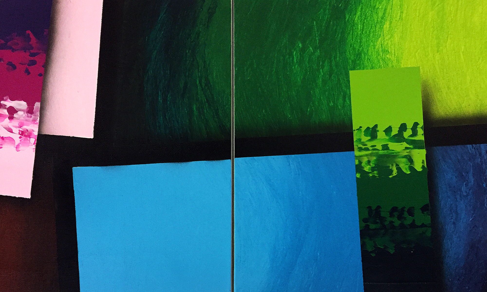 WandbilderXXL Gemälde Colorful 150 x 50 cm, Abstraktes Gemälde, handgemaltes Unikat