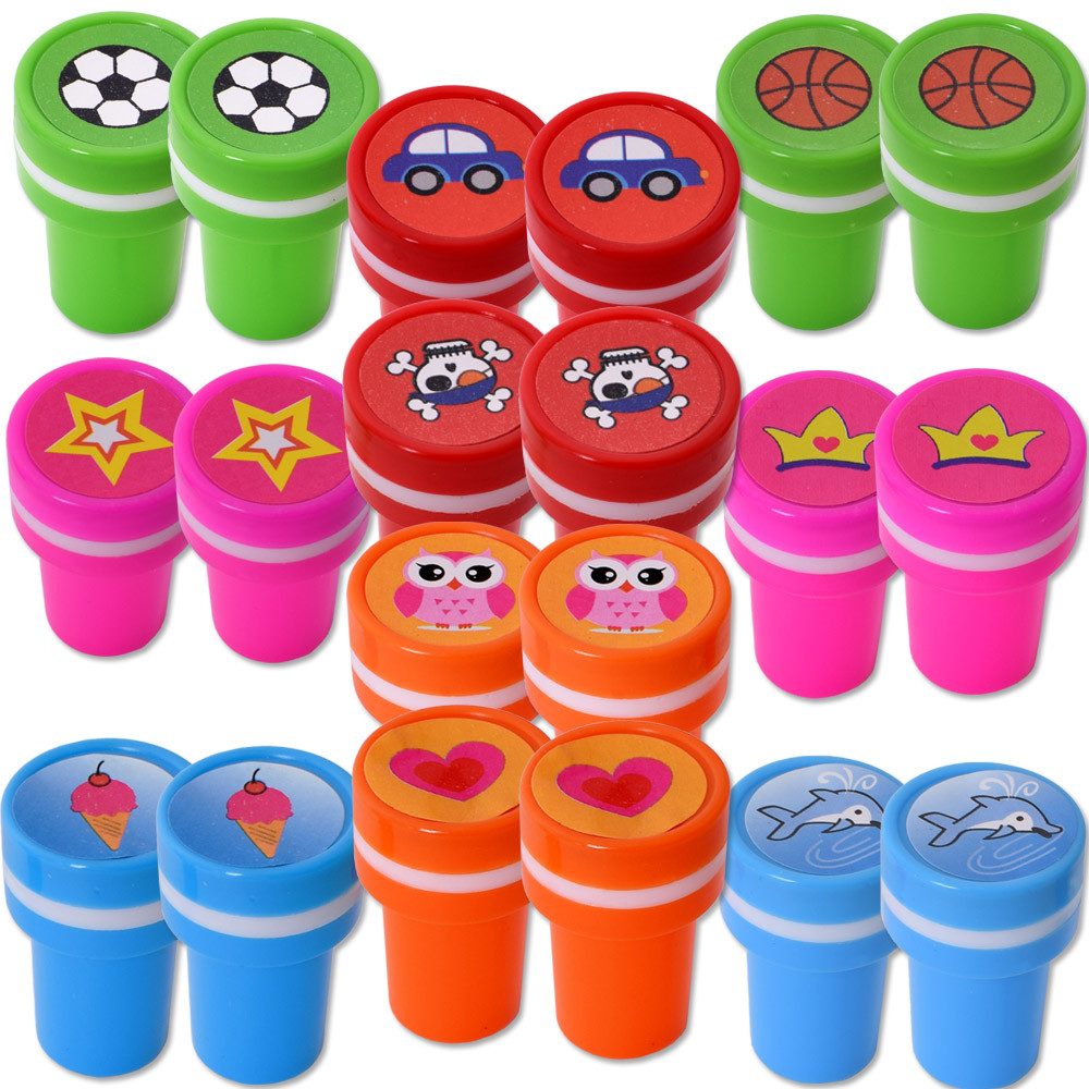 TE-Trend Марки 20 Stück Kinderstempel Mitgebsel Basteln Kreativ Set, Zahlreiche Motive