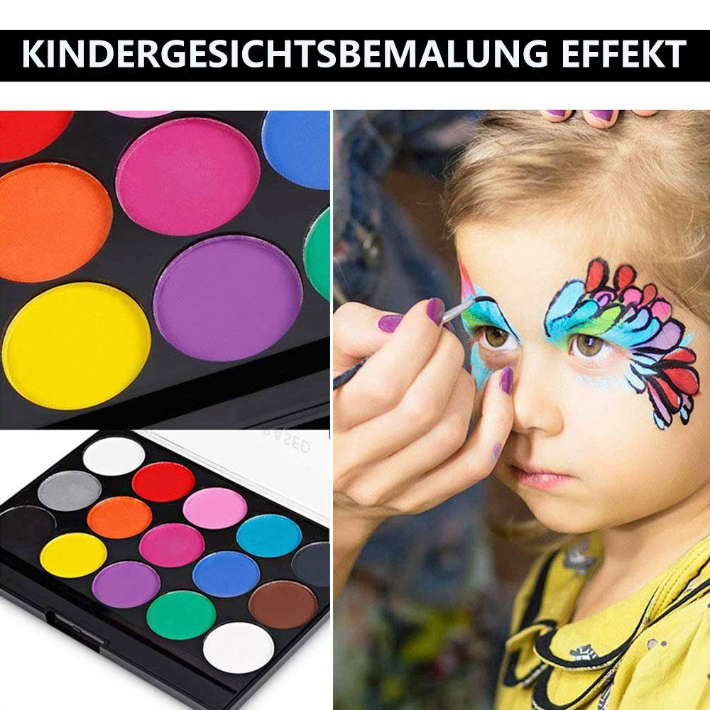 GelldG Make-up Palette Kinderschminke Set, Schminkpalette Farben 15 Schminkfarben