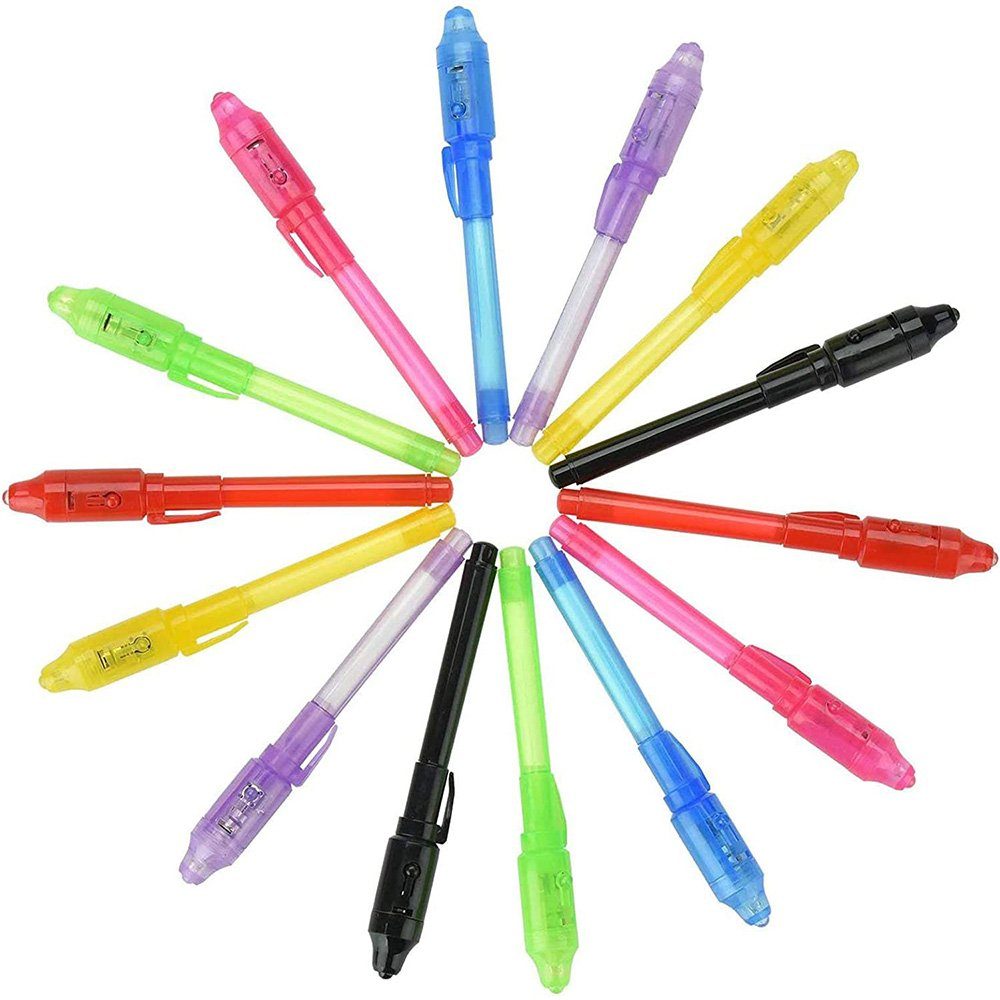Kinder UV Schreiben Unsichtbar zggzerg Stück Licht Aquarellstifte mit (14-tlg) Geheimstifte Stift, 14