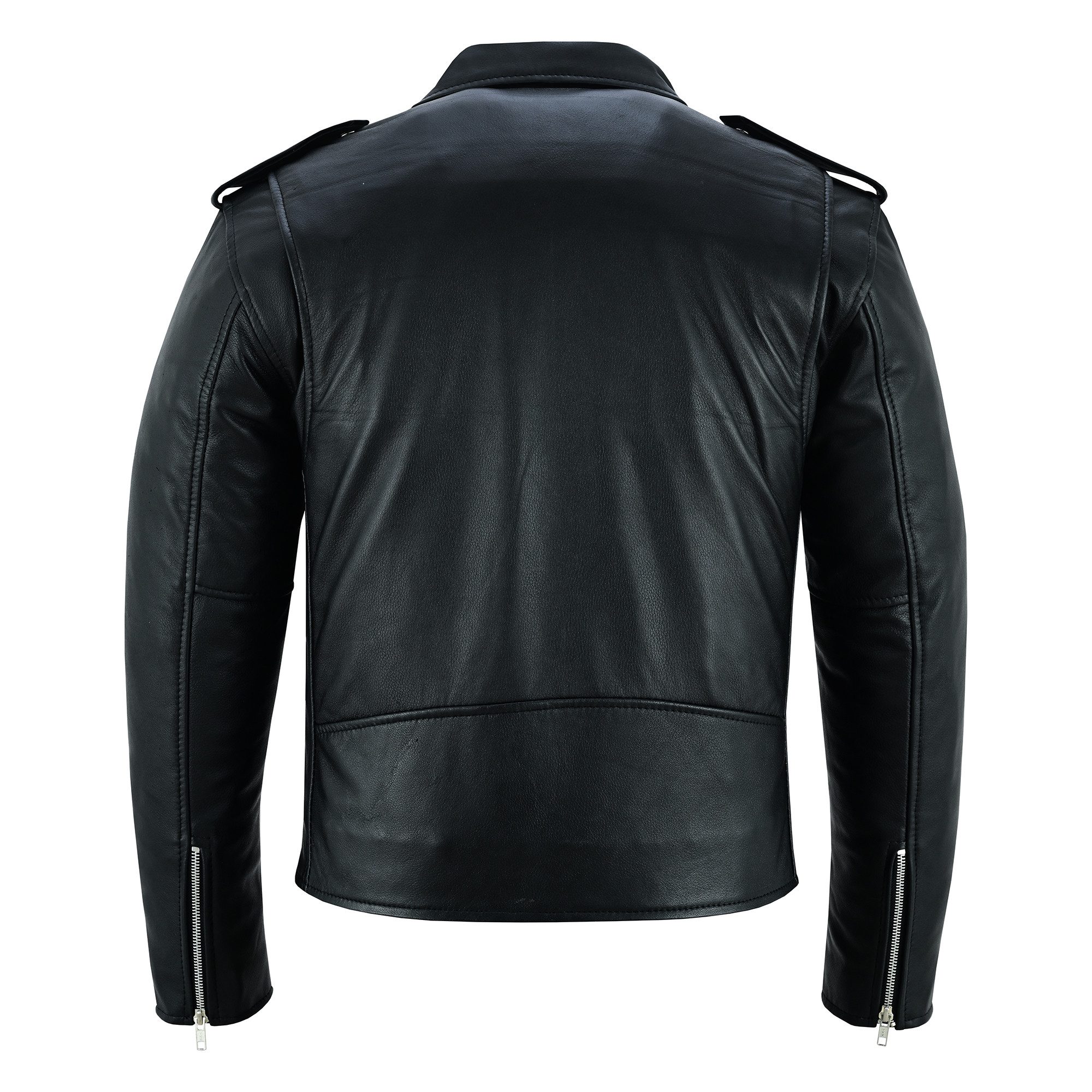 BOHMBERG Lederjacke Herren Retro Biker Highway aus echtem Vollleder Schwarz – Bild 5 von 5