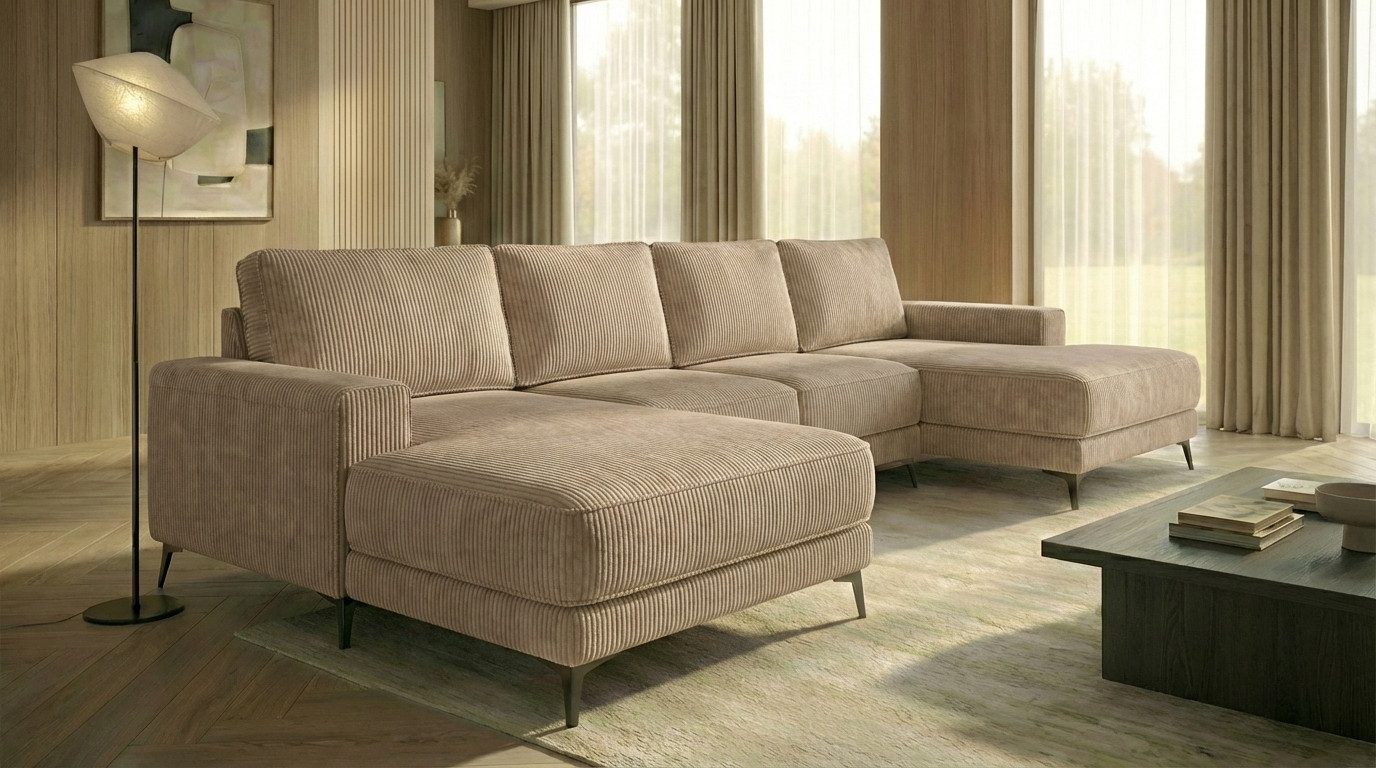 A&J MöbelLand GmbH Ecksofa VALTOR mit Schlaffunktion, Bonellfederkern und Bettkasten, TOP ANGEBOT!
