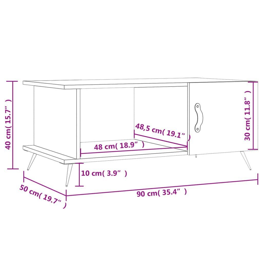 Schwarz cm Schwarz (1-St) Holzwerkstoff Schwarz Couchtisch | vidaXL 90x50x40 Couchtisch