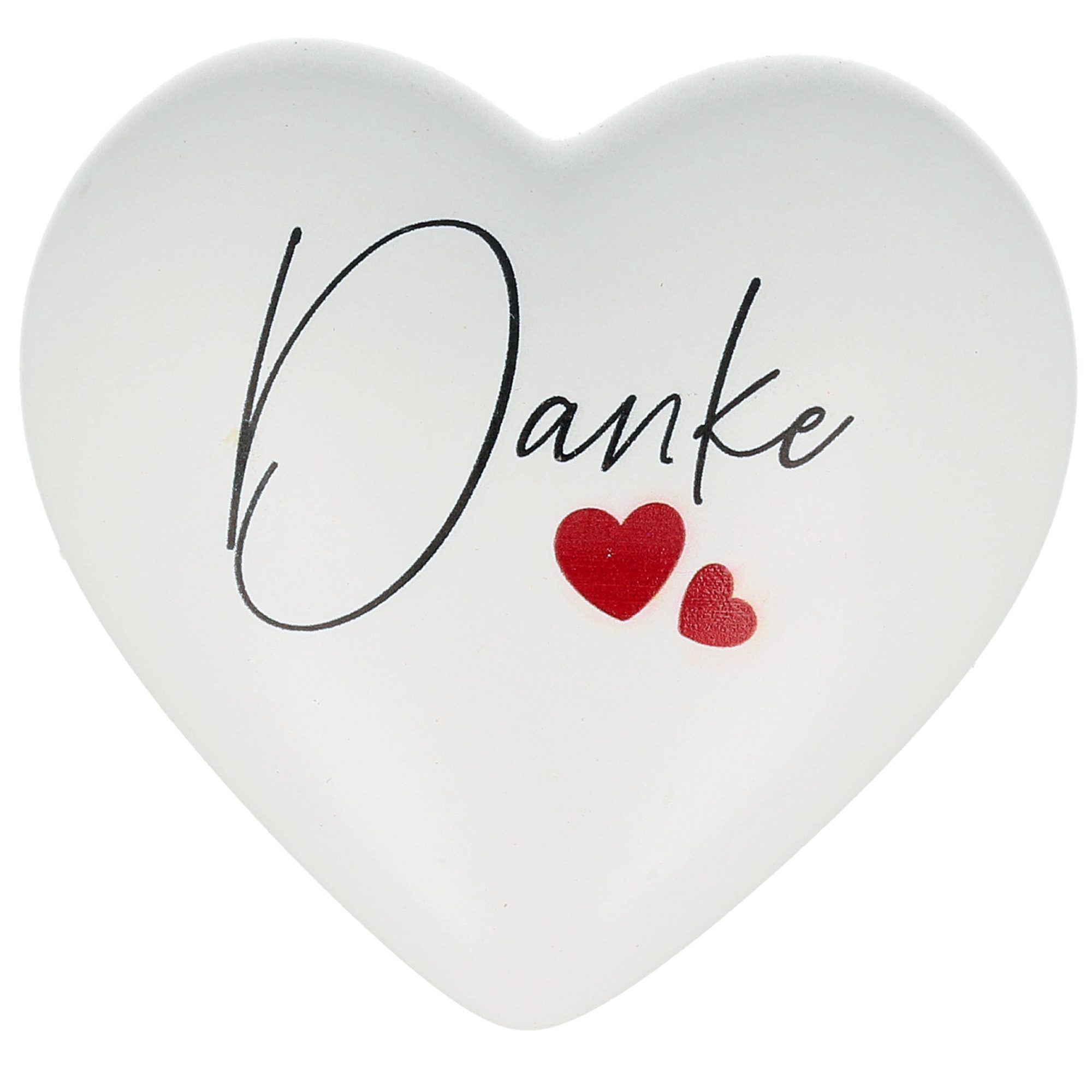 NOOR LIVING Dekoobjekt Deko Herz mit Spruch (Kleines Dankeschön, Herz Deko weiß), Kleines Geschenk Geburtstag, Valentinstag, Muttertag