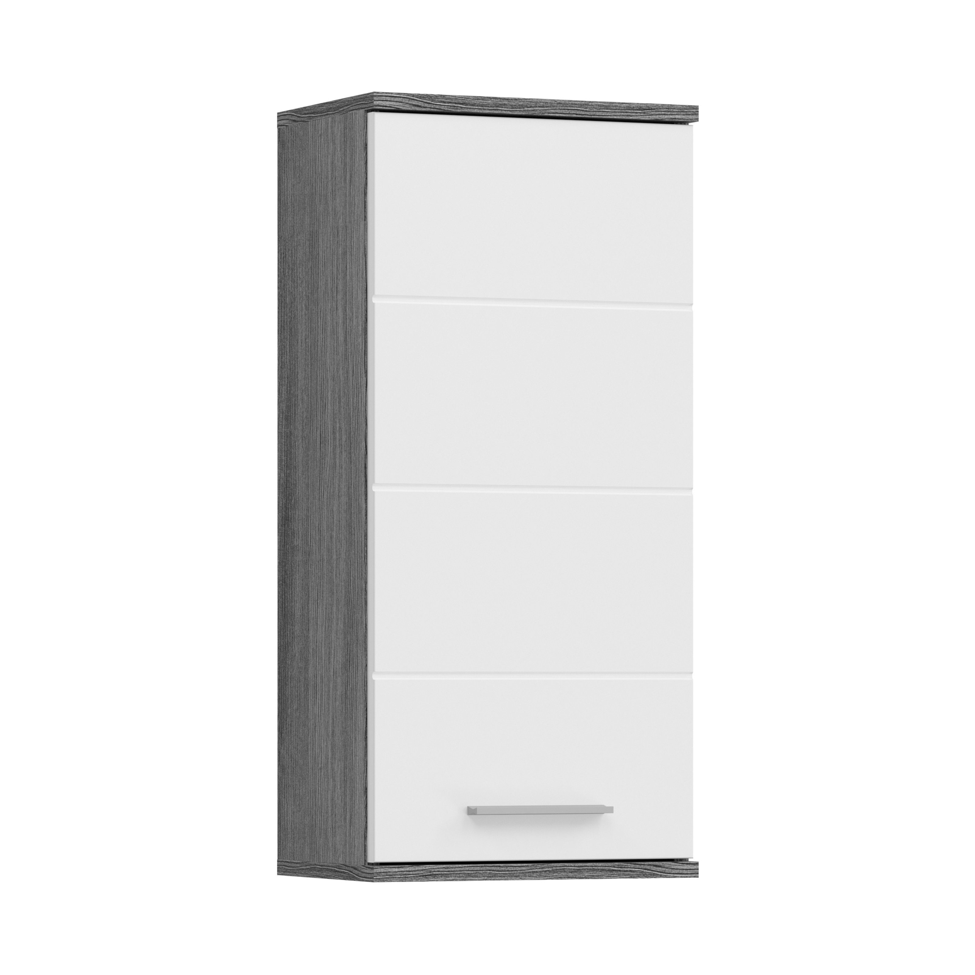 Badschrank Newroom Wandschrank Hochglanz Hängeschrank Modern Rauchsilber Hängeschrank Weiß Pelia Bad