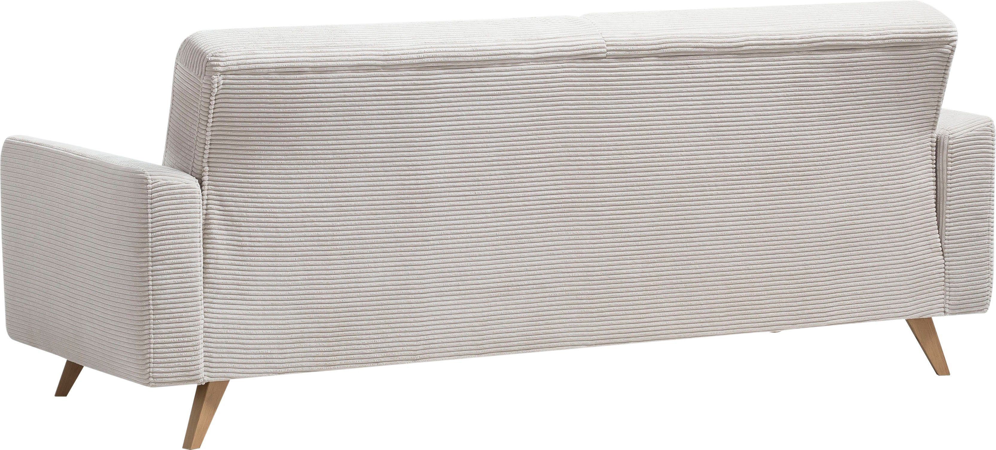 exxpo - sofa fashion 3-Sitzer Samso, elegant und bequem, aktueller Cord Bezug, Kippcouch, hochwertige Verarbeitung, Schlafsofa inkl. Bettfunktion und Bettkasten