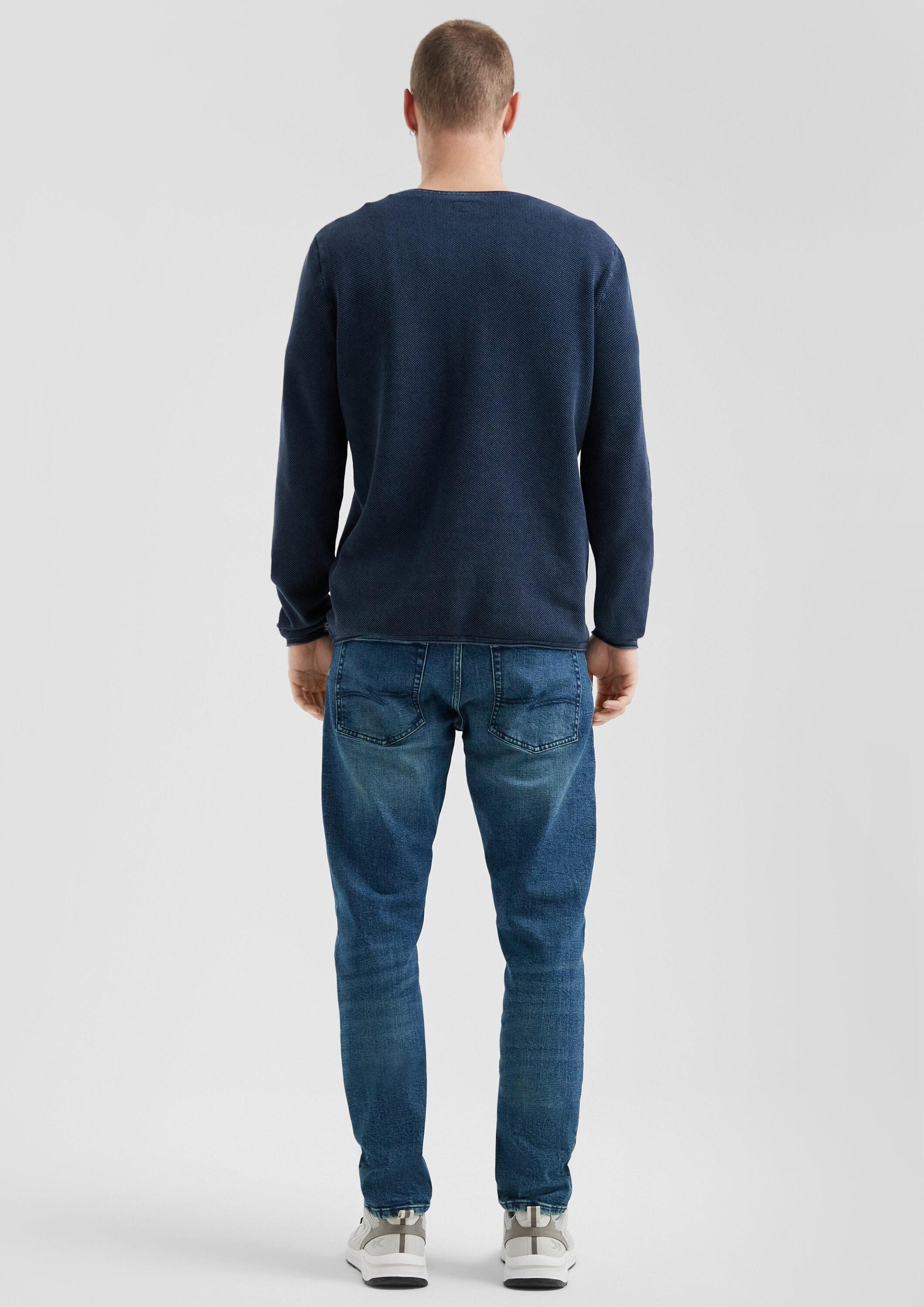 QS Longpullover Strickpullover Gewaschener Pullover mit Rollkante