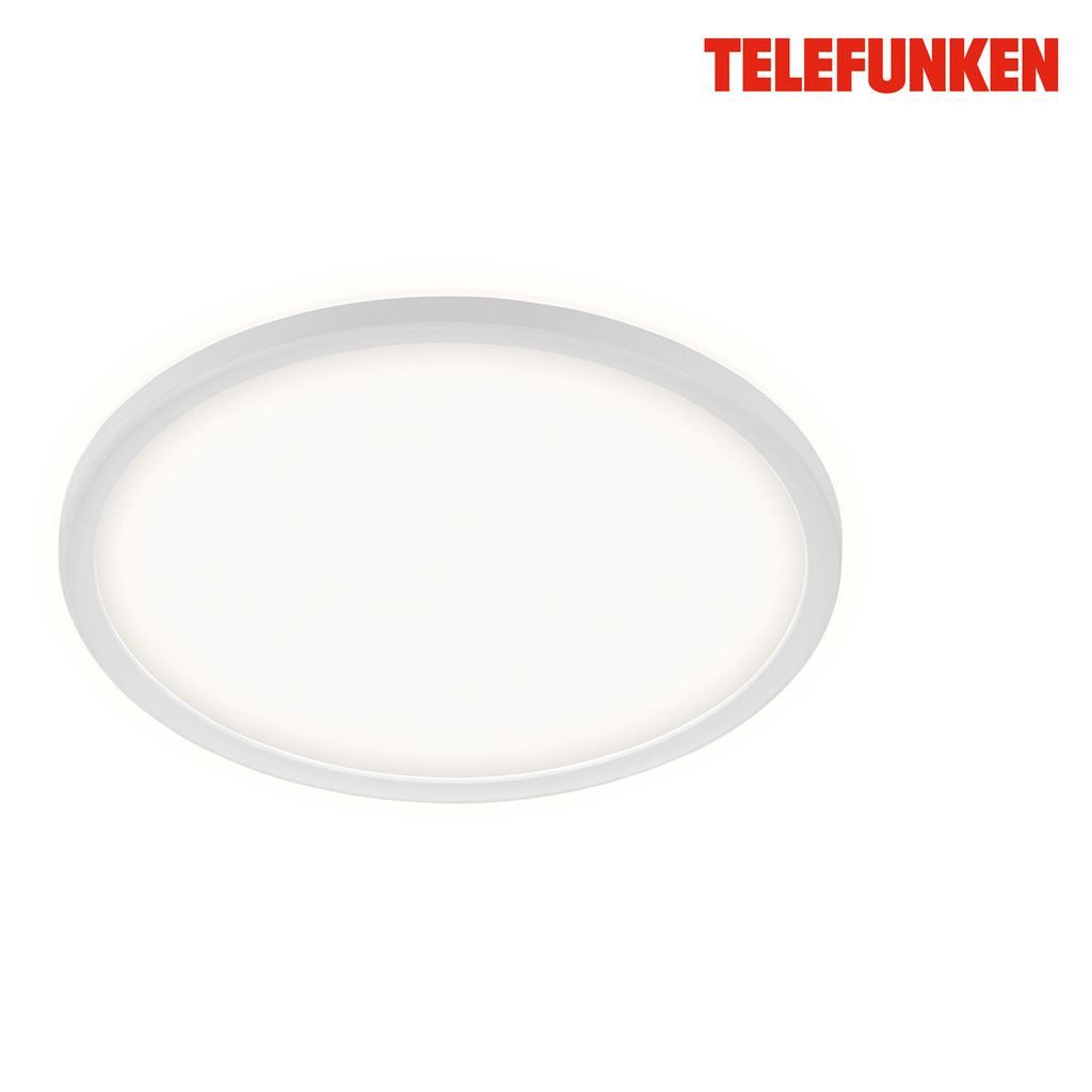 Telefunken LED Deckenleuchte 321606TF, LED fest integriert, 2700K - Extra-Warmweiß, Backlighteffekt, IP44, ultraflach, weiß, Neutralweiß 4000K