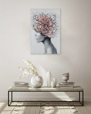 KUNSTLOFT Gemälde Blossom of Thought 60x90 cm, Leinwandbild 100% HANDGEMALT Wandbild Wohnzimmer