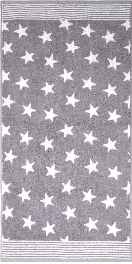 Dyckhoff Handtücher Stars, Walkfrottee (2-St), mit Sternen und Bordüre grau