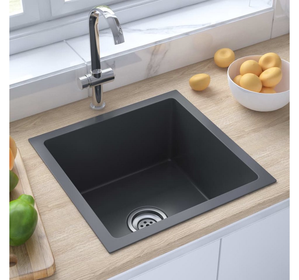 Thumbnail - DOTMALL Einbauwaschbecken Handgemachte Einbauspüle Schwarz Edelstahl