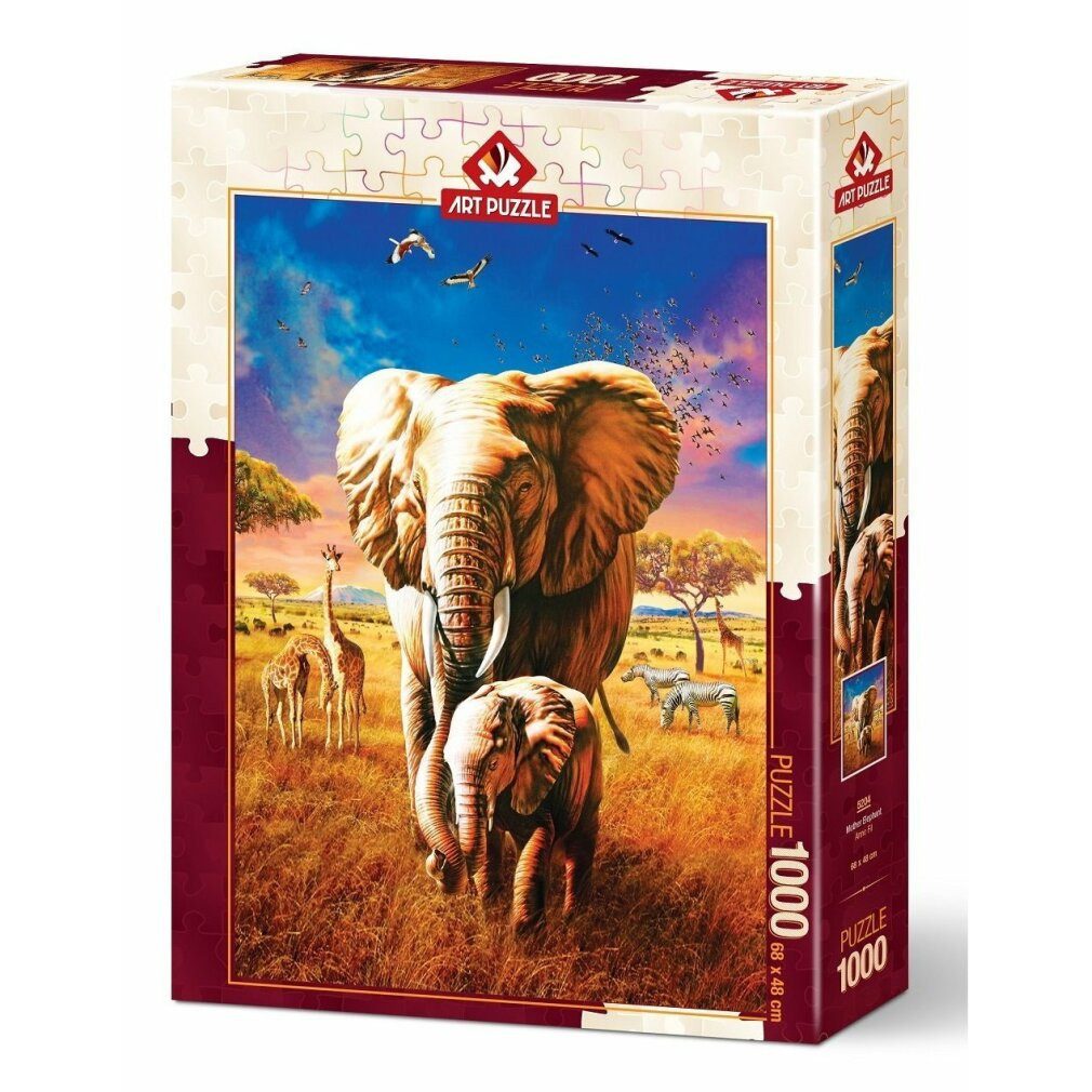 ART PUZZLE Puzzle Puzzle Elefantenmutter 1000 Teile, Puzzleteile
