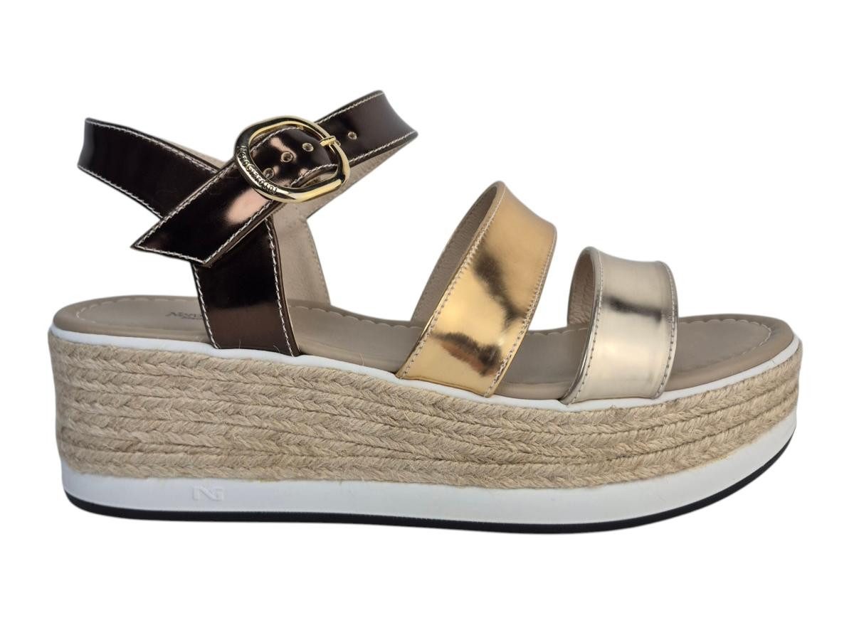 Nero Giardini Plateau Sand. gold/braun Sandalette