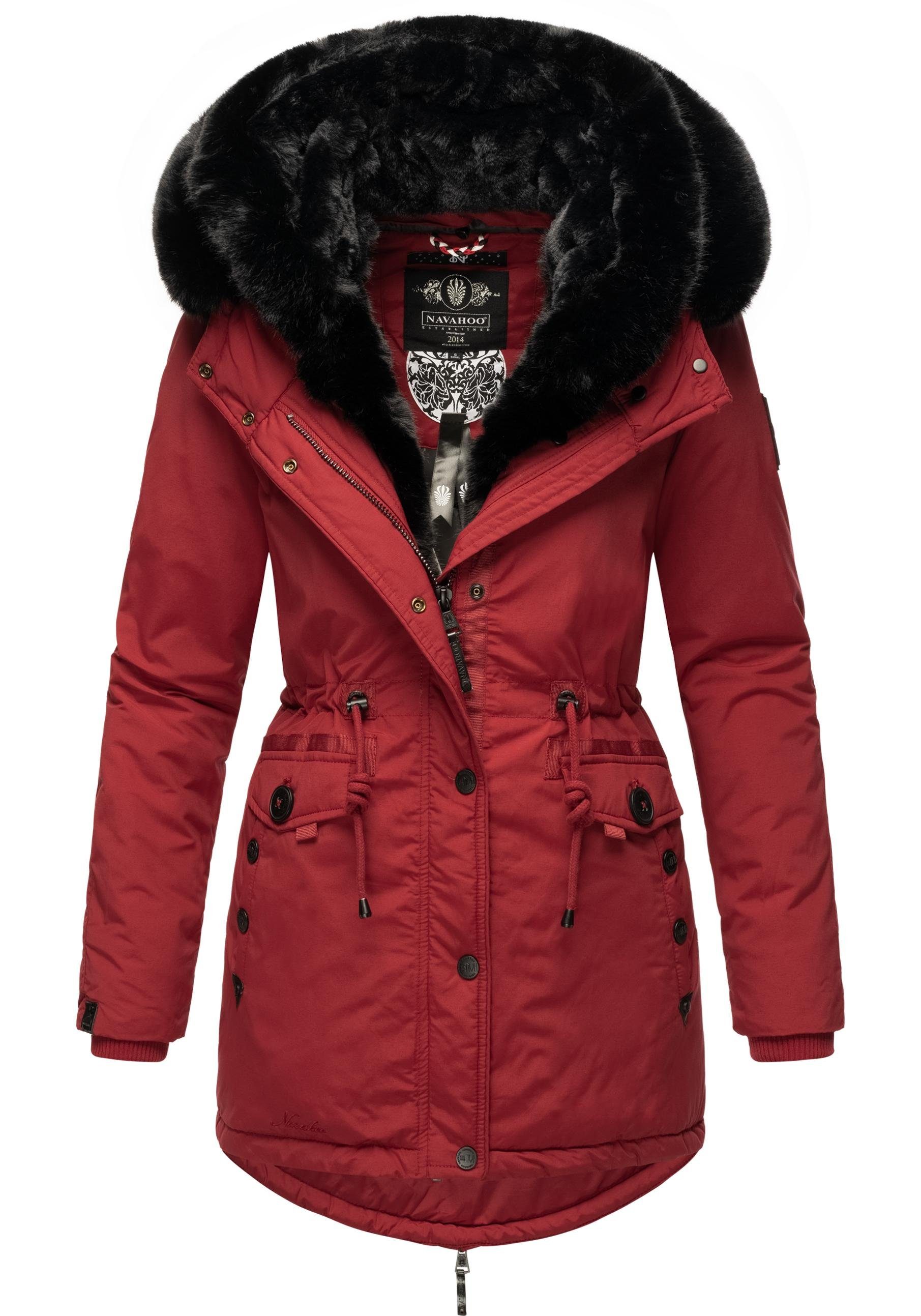 Navahoo Wintermantel Sweety Deluxe modischer Winterparka mit großer doppelter Kapuze