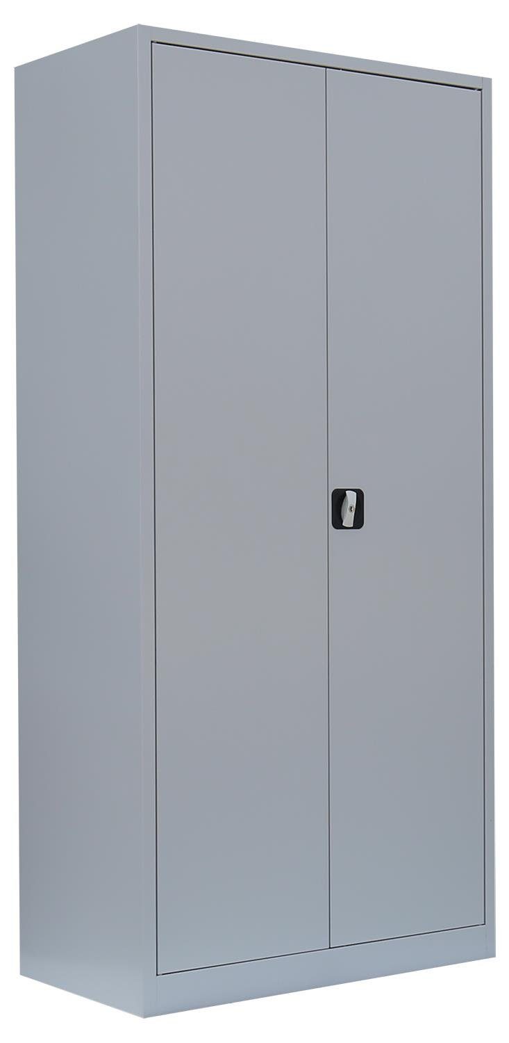 (1-St) abschließbar Büroschrank montiert, Steelboxx keine Komplett notwendig Metallschrank Aktenschrank Mehrzweckschrank 195x92,5x50cm Montage