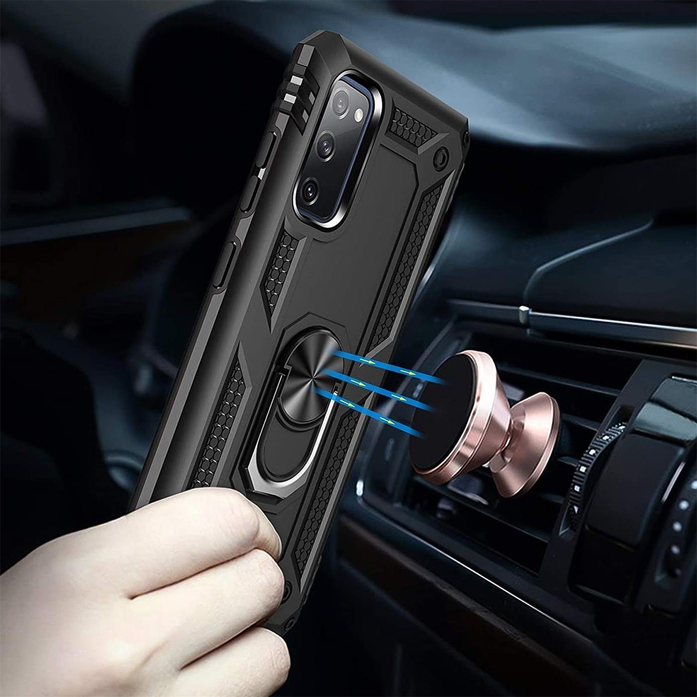 CoolGadget Handyhülle Armor Shield Case für Samsung Galaxy S20 FE 6,5 Zoll, Outdoor Cover mit Magnet Ringhalterung Handy Hülle für Samsung S20 FE – Bild 4 von 5