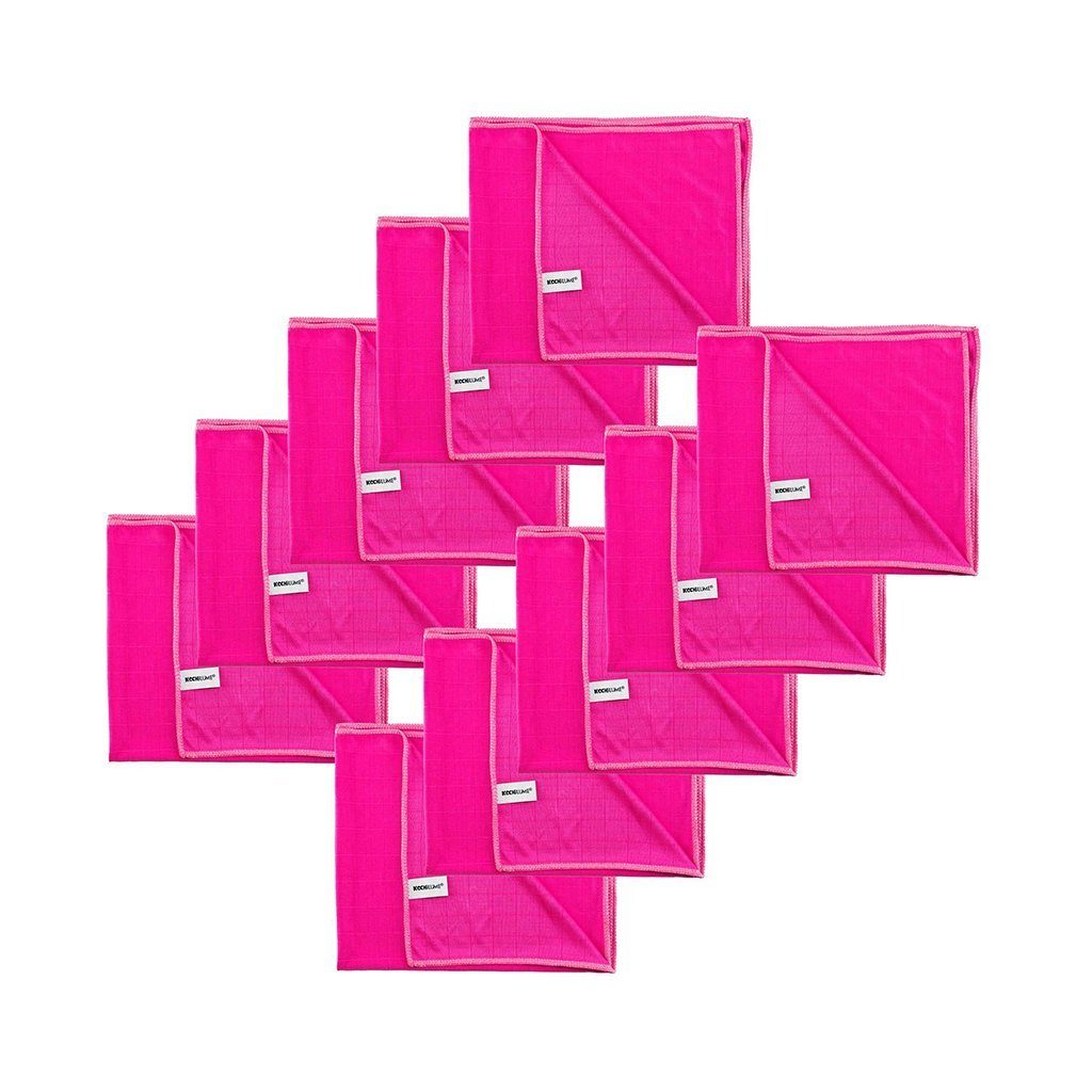 Kochblume Geschirrtuch Poliertuch 50 x 60 cm, (Spar-Set, 10-tlg), 280g/qm Qualtität pink
