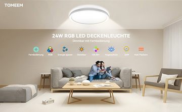 Diyarts LED Deckenleuchte, 4 Modi, LED fest integriert, Farbwechsel, Neutralweiß, mit Fernbedienung, 7 Farben, Speicherfunktion, Nachtlicht, 3000K-6500K