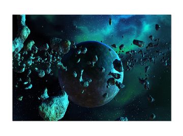 wandmotiv24 Leinwandbild Asteroidenfeld Space, Weltall (1 St), Wandbild, Wanddeko, Leinwandbilder in versch. Größen