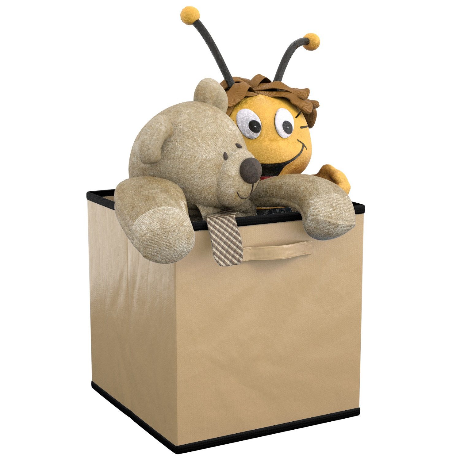 Intirilife Aufbewahrungsbox (6 St), Faltbare Aufbewahrungsbox ohne Deckel - Beige