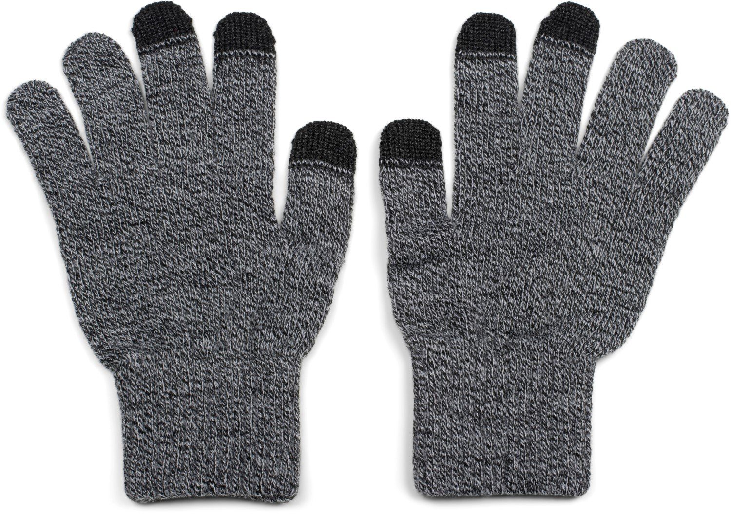 styleBREAKER Strickhandschuhe Touchscreen Strick Handschuhe Strickmuster Karo mit Schwarz-Weiß