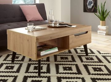 Furn.Design Couchtisch Ronson (Sofatisch in Artisan Eiche mit schwarz, 107 x 67 cm), mit 2 Schubladen