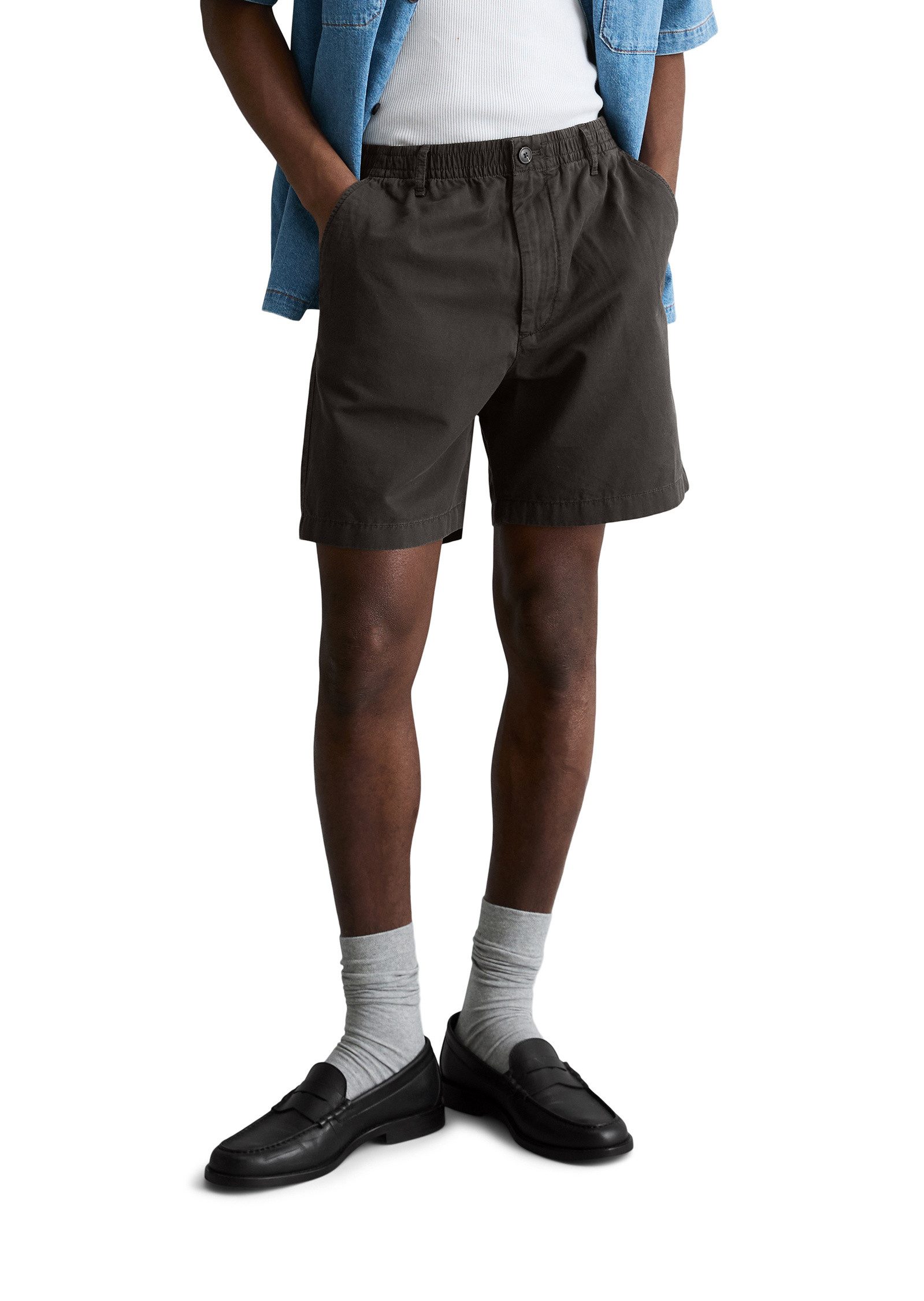 Marc O'Polo DENIM Shorts aus Bio-Baumwolle und Leinen