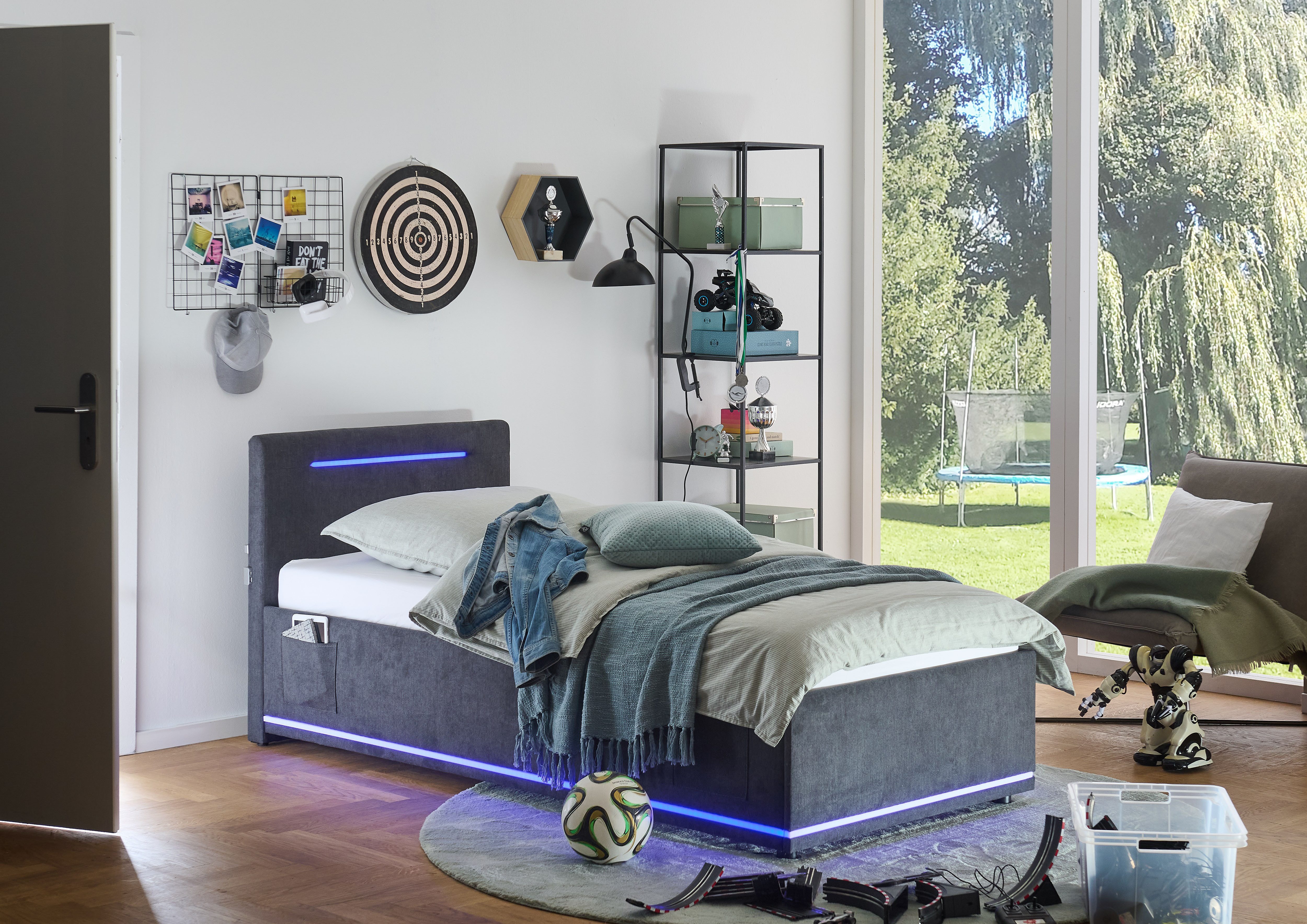 meise.möbel Polsterbett CIRCLE inkl. LED-Beleuchtung & USB-Anschluss, wahlweise mit Bettkasten, erhältlich in den Breiten 90cm, 120cm & 140cm