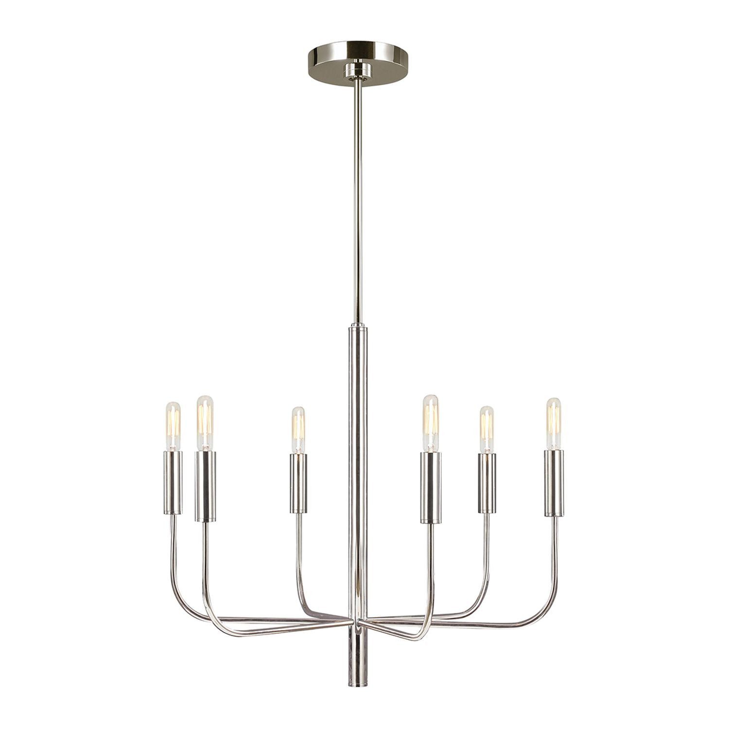 Licht-Erlebnisse Люстры URAVA, ohne Leuchtmittel, Metall Stoff E14 B: 61 cm H: max. 194,4 cm Nickel poliert Jugendstil