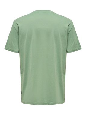 ONLY & SONS T-Shirt 2er-Set Print T-Shirt Rundhals Vintage Design Shirt ONSLENNY (2-tlg) 6808 in Grau-Grün