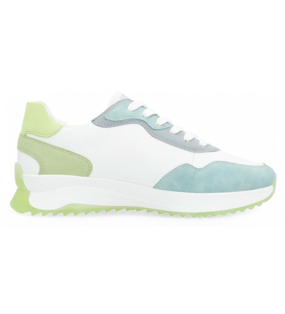Rieker (Glattleder) W1308 weiss/blau/lime Damen Sneaker günstig online kaufen