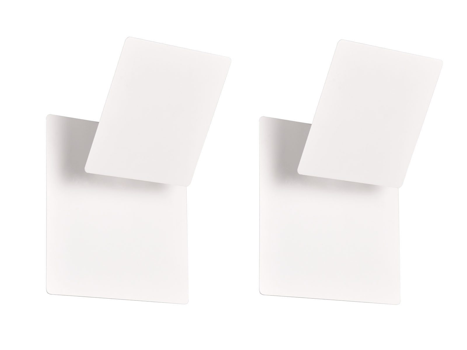 TRIO Leuchten LED Wandleuchte flach, verstellbare Blende, Quadrat 18cm, LED fest integriert, Warmweiß, 2er SET Wandlampen ausgefallen für indirekte Wand-Beleuchtung innen