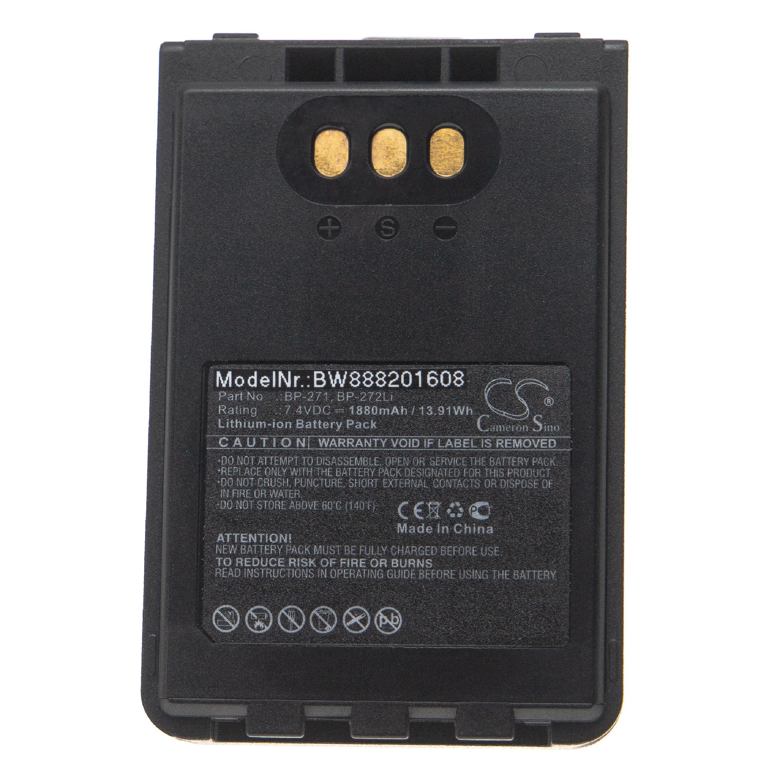 vhbw kompatibel mit Icom ID-31E, ID-31A, ID-51E, ID-51A Akku Li-Ion 1880 mAh (7,4 V)