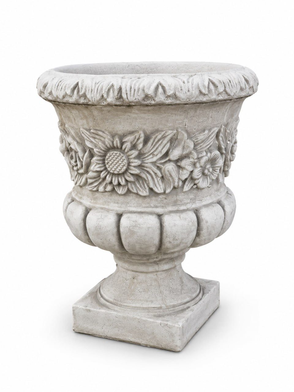 JVmoebel Dekofigur Antiker Pflanzkübel Steinoptik Blumenrelief Garten Deko Sofort (Einzelartikel, 1 St., 1-teilig), Made in Europe
