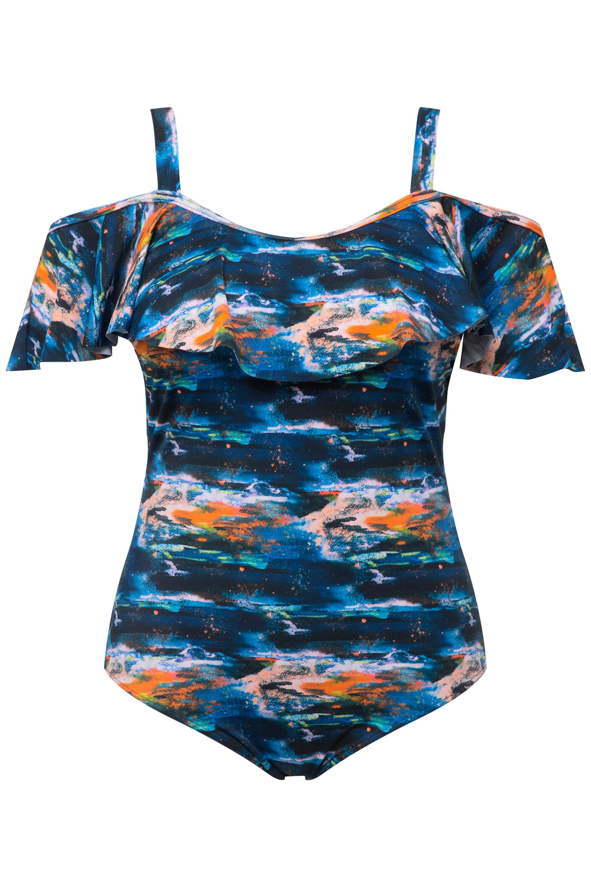 Ulla Popken Badeanzug Badeanzug Volants Softcups günstig online kaufen