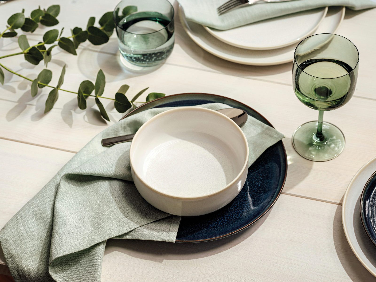 like. by Villeroy & Boch Geschirr-Set Crafted Cotton Müslischale 16cm Set6, Premium Porcelain
