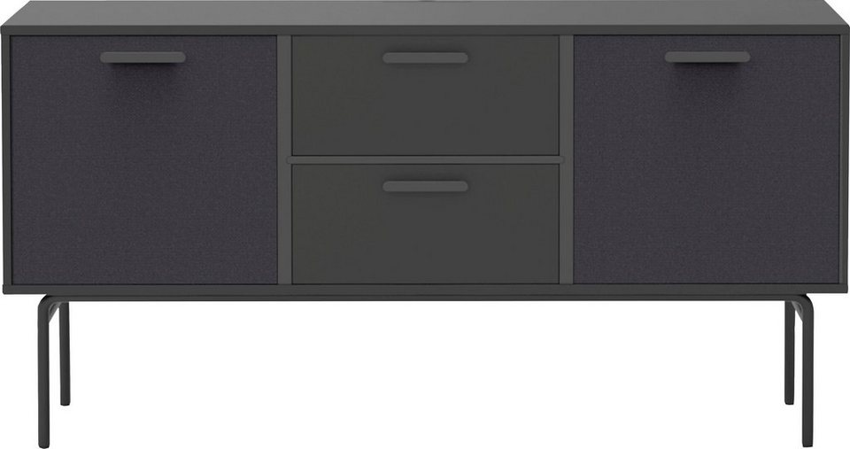 Hammel Furniture Media-Board Keep by Hammel, AV-Korpus auf Sockel, 2  Schubladen und 2 Stofftüren, Breite 113,8 cm, Maße (B/T/H): 113,8/42/42,8 cm