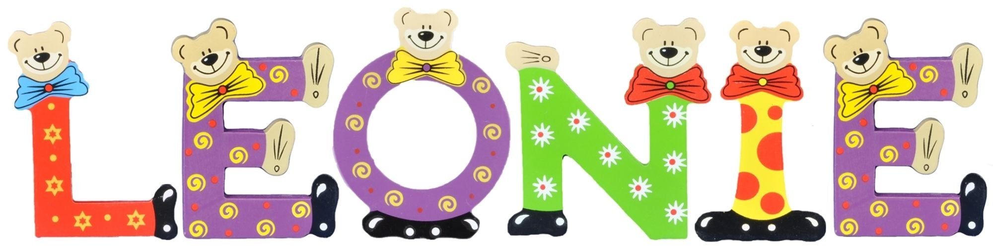 Playshoes Deko-Buchstaben (Set, 6 St), Kinder Holz-Buchstaben Namen-Set  LEONIE - sortiert Farben können variieren bunt online kaufen | OTTO