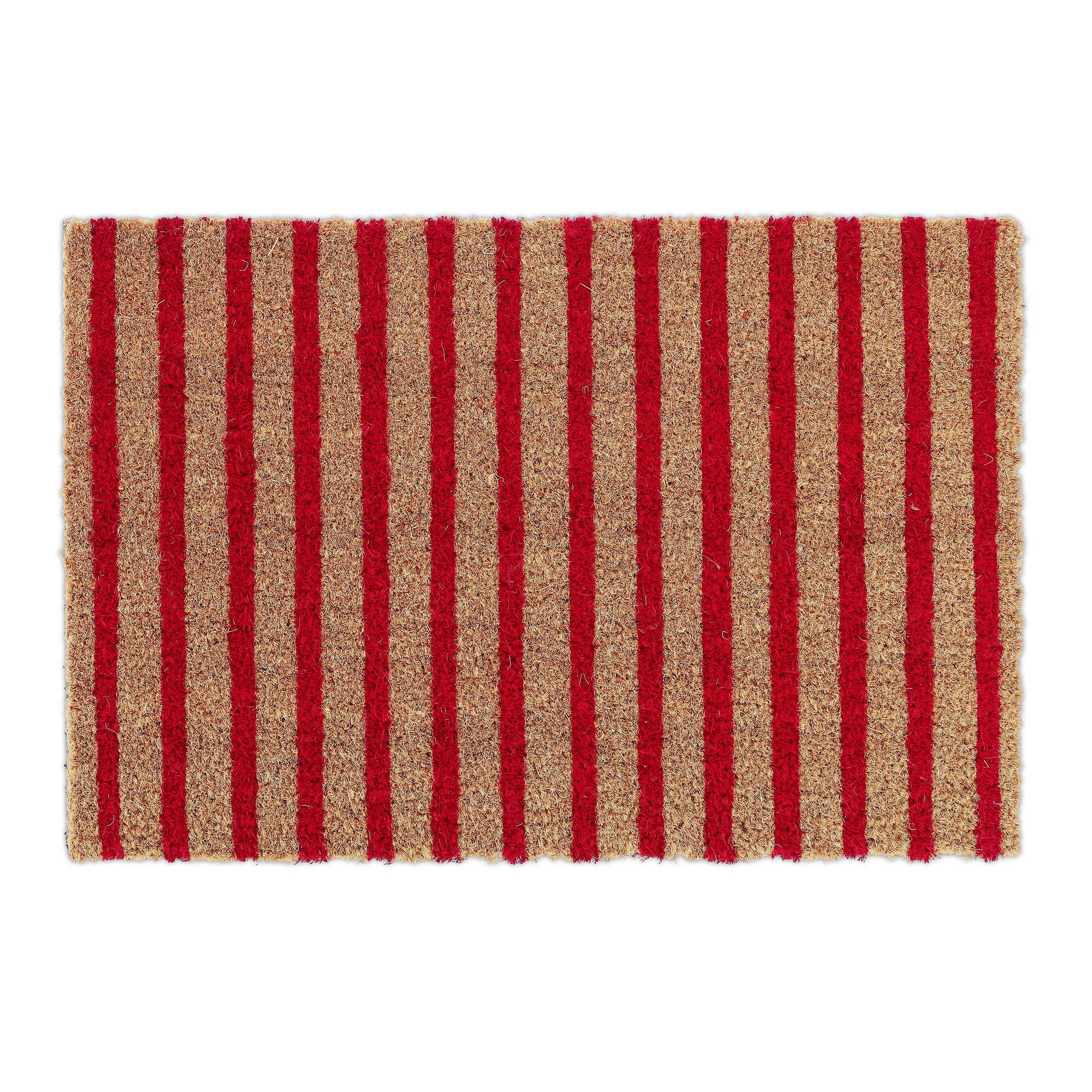 relaxdays Fußmatte Kokos Fußmatte rot-natur gestreift, günstig online kaufen