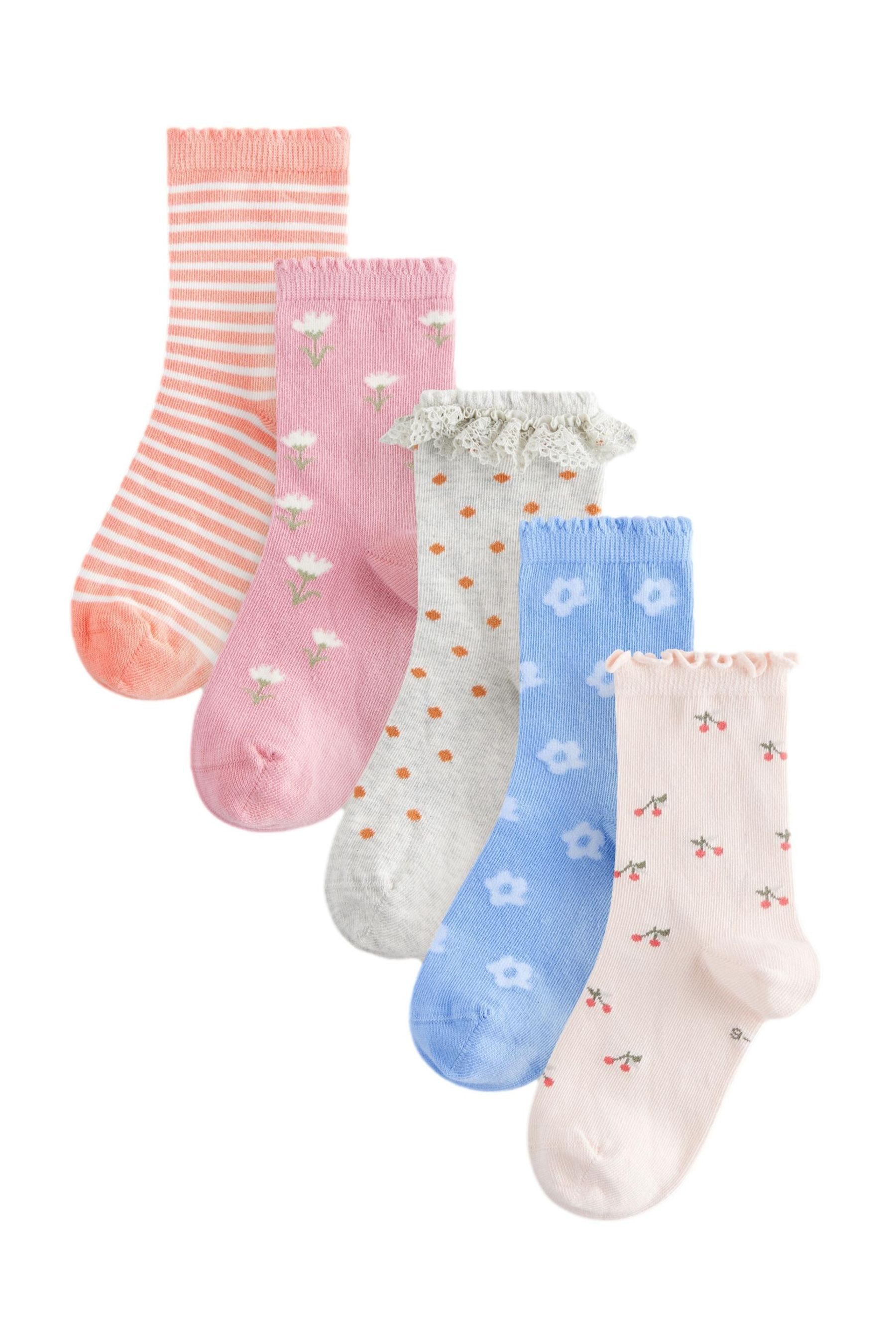 Kurzsocken Socken mit Baumwollanteil und Rüschen im 5er-Pack
