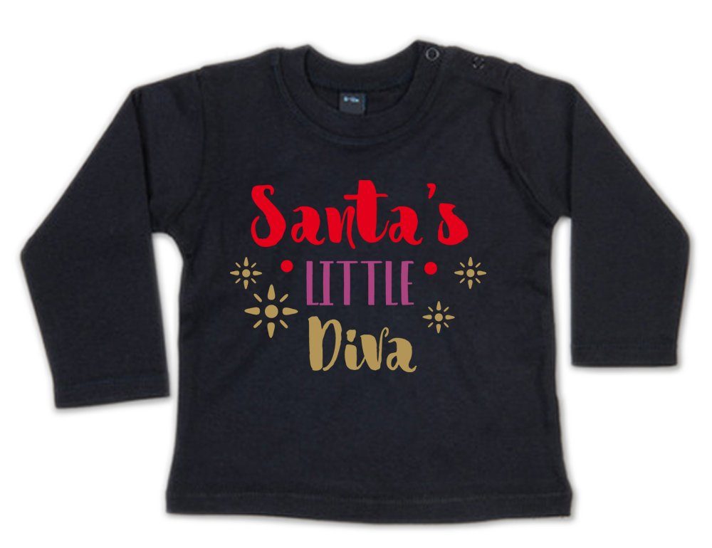 G-graphics Longsleeve Santa´s little Diva Baby Sweater / Longsleeve T mit Spruch mit Weihnachtsmotiv