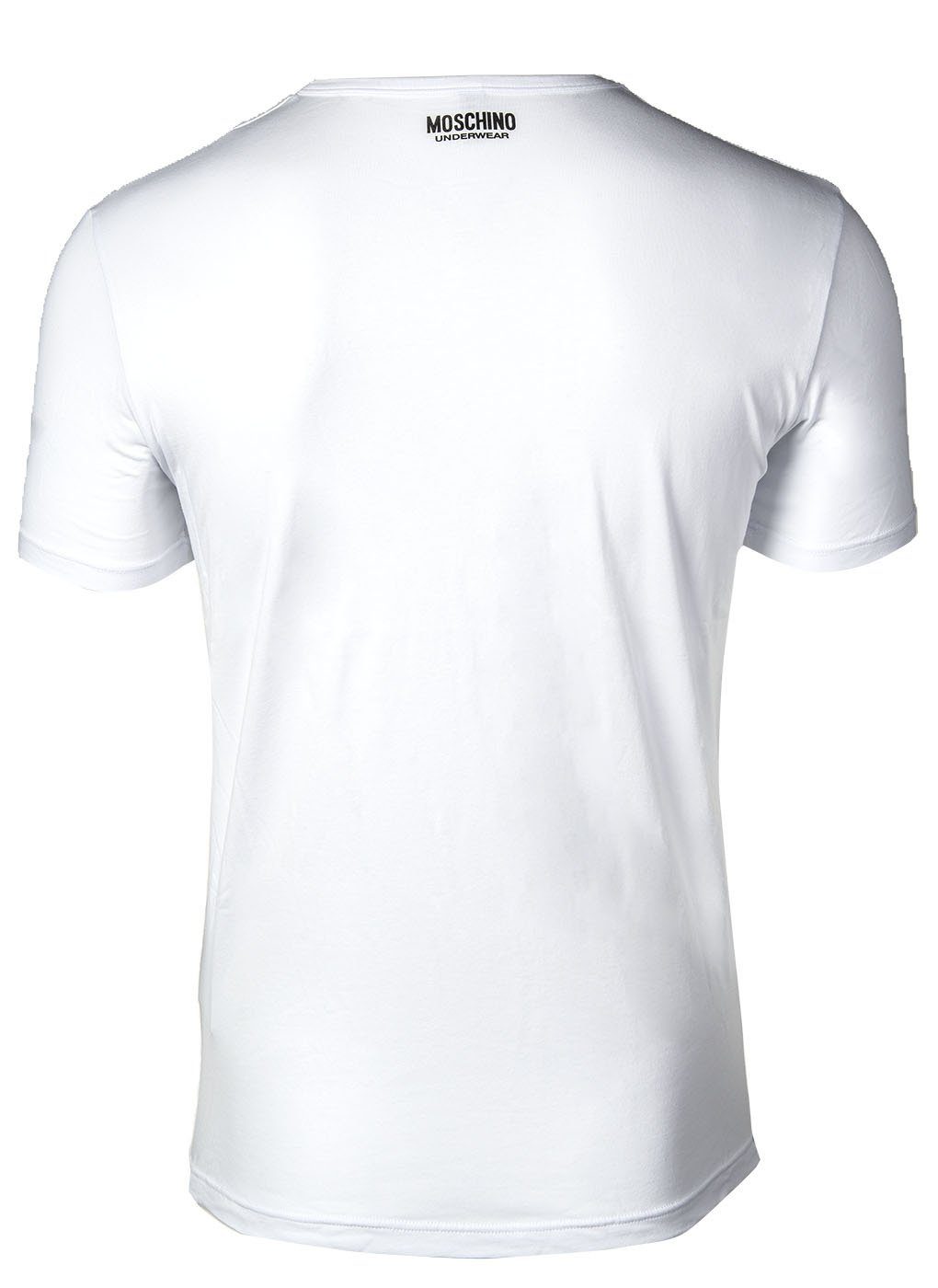 - T-Shirt Crew Herren Moschino Neck, 2er Rundhals Pack Weiß T-Shirt