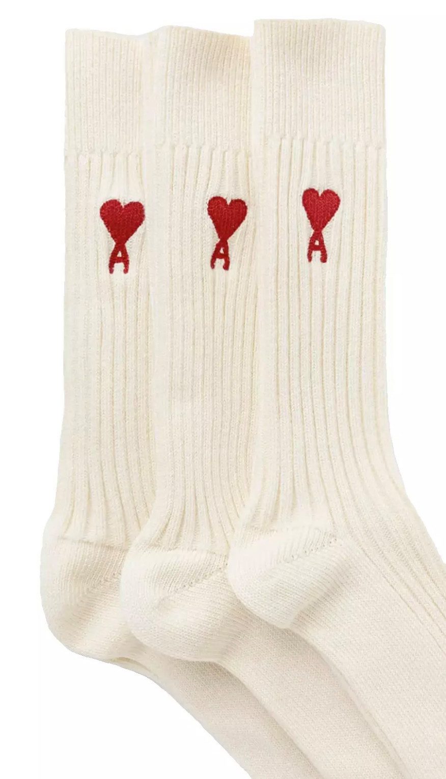 AMI PARIS - ALEXANDRE MATTIUSSI Freizeitsocken Unisex 3-er Pack Ami de Coeur Geschenk-Set Ribbed Knit für eine klassische, zeitlose Optik