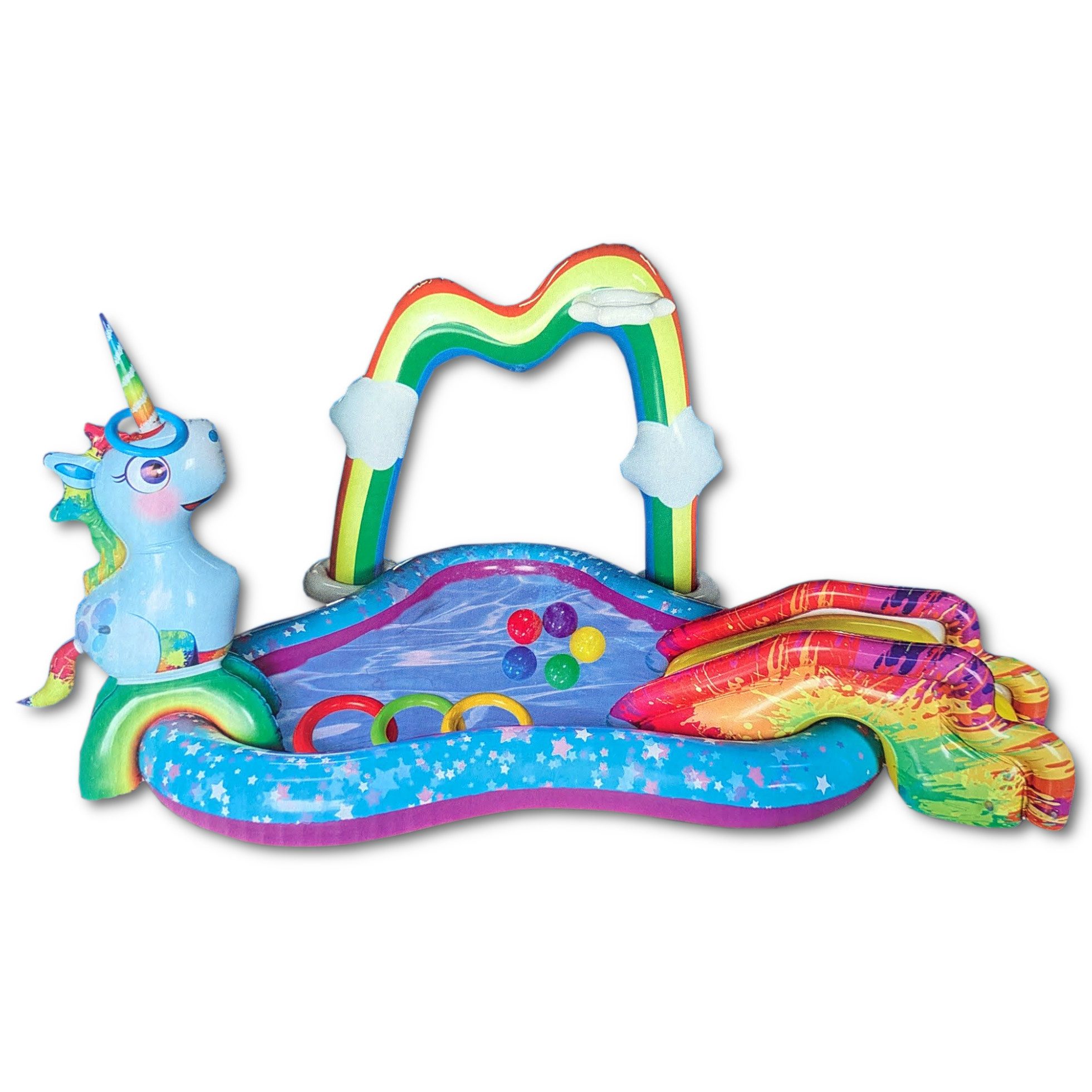 Happy People Planschbecken Playcenter Einhorn mit Rutsche (254x198x145cm)